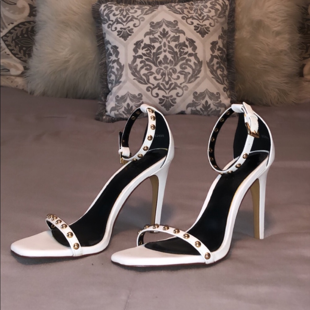 White Strappy High Heels
